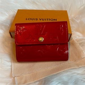 Red LV Vernis Wallet